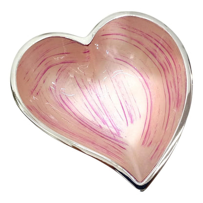 Handcrafted Heart Aluminum Bowl, Decorative Serving Dish, Romantic Home Decor Accent