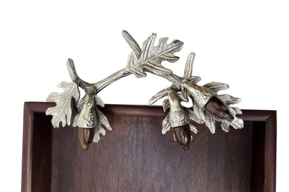 Woodland Serving Tray | Acorn Metal Handles, Farmhouse Decor