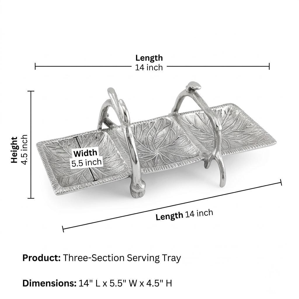 Antler Aluminum 3 Section Serving Tray Woodland