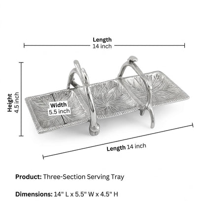 Antler Aluminum 3 Section Serving Tray Woodland