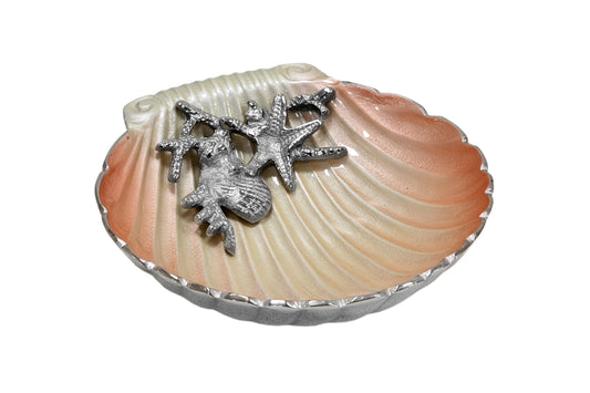 Pink Enamel Serving Bowl | Coastal Home Decor Centerpiece