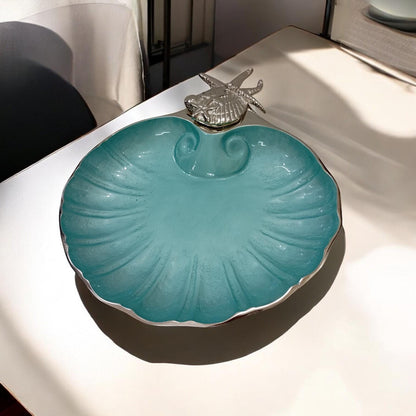 Octopus-Shape Platter – Sea-Themed Elegance in Light Green Enamel