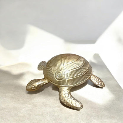 Handcrafted Aluminum Tortoise Figurine, Feng Shui Lucky Turtle, Prosperity Symbol Ornament