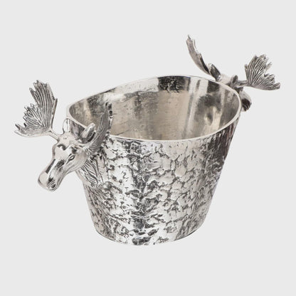 Handcrafted Aluminum Wine Bucket | Roosevelt Champagne Chiller with Deer Handles