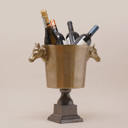 Horse Head Champagne Bucket, Ice Bucket for Wine & Champagne, Equestrian Bar Decor, Aluminum Wine Cooler, Luxury Gift, Party Bucket