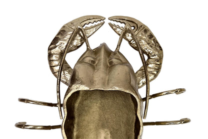 Gold Lobster Wine Bottle Holder, Nautical Bar Decor, Beach House Wine Rack