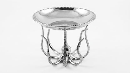 Handcrafted Aluminum Octopus Serving Plate | Coastal Table Centerpiece Tray