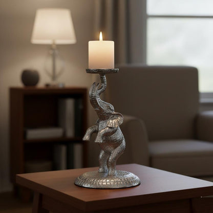 Handcrafted Aluminum Elephant Candle Holder | Diwali Christmas Decor