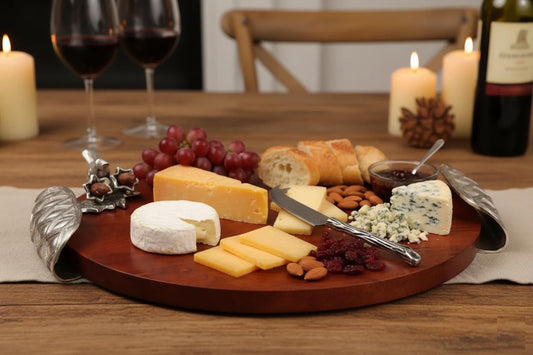 Trellis Designs Wooden Cheese Board – Rustic Farmhouse Charcuterie Serving Tray