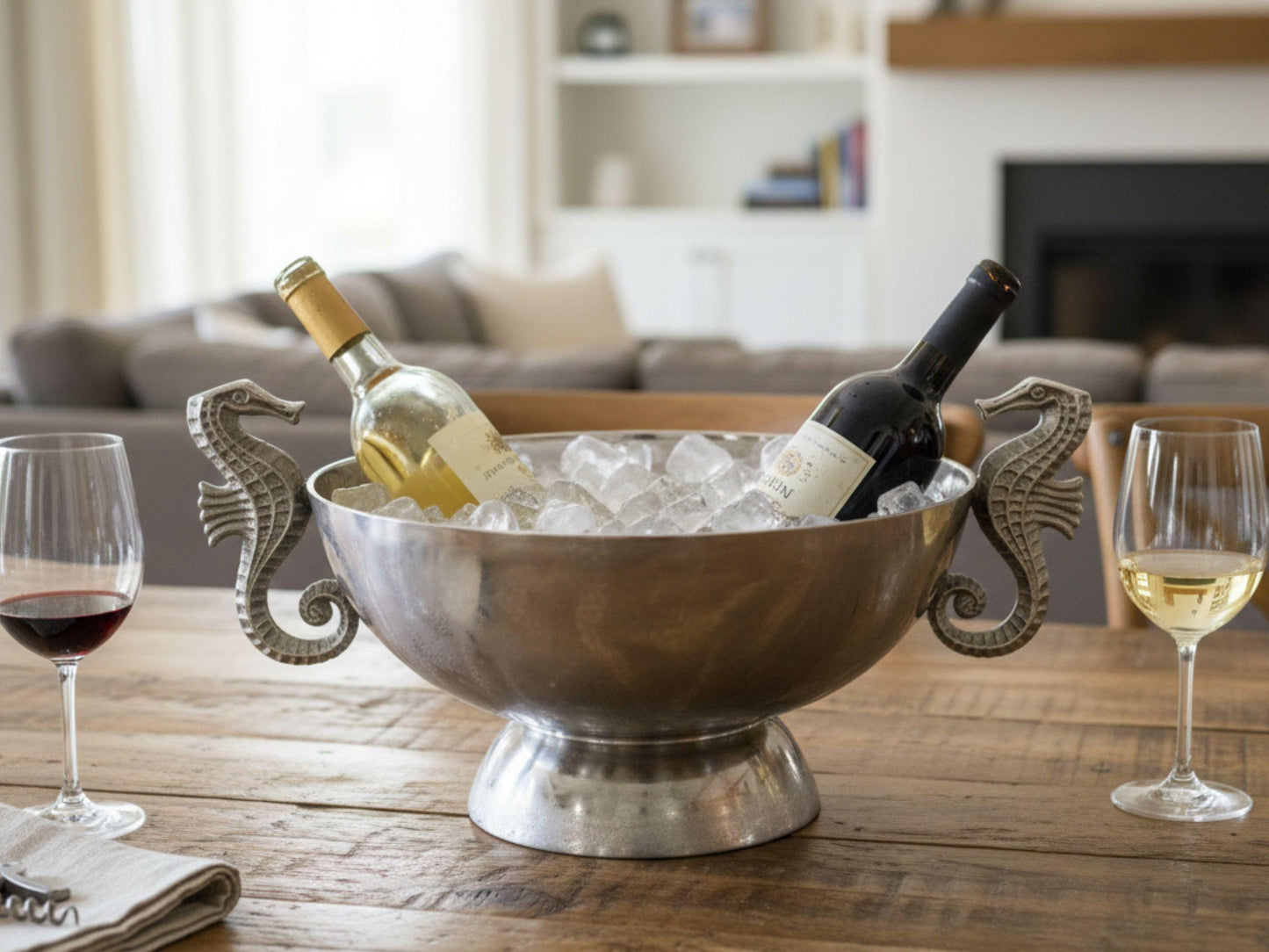 Rustic Aluminum Wine Bottle Holder – Handmade Bar Organizer
