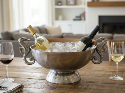 Rustic Aluminum Wine Bottle Holder – Handmade Bar Organizer