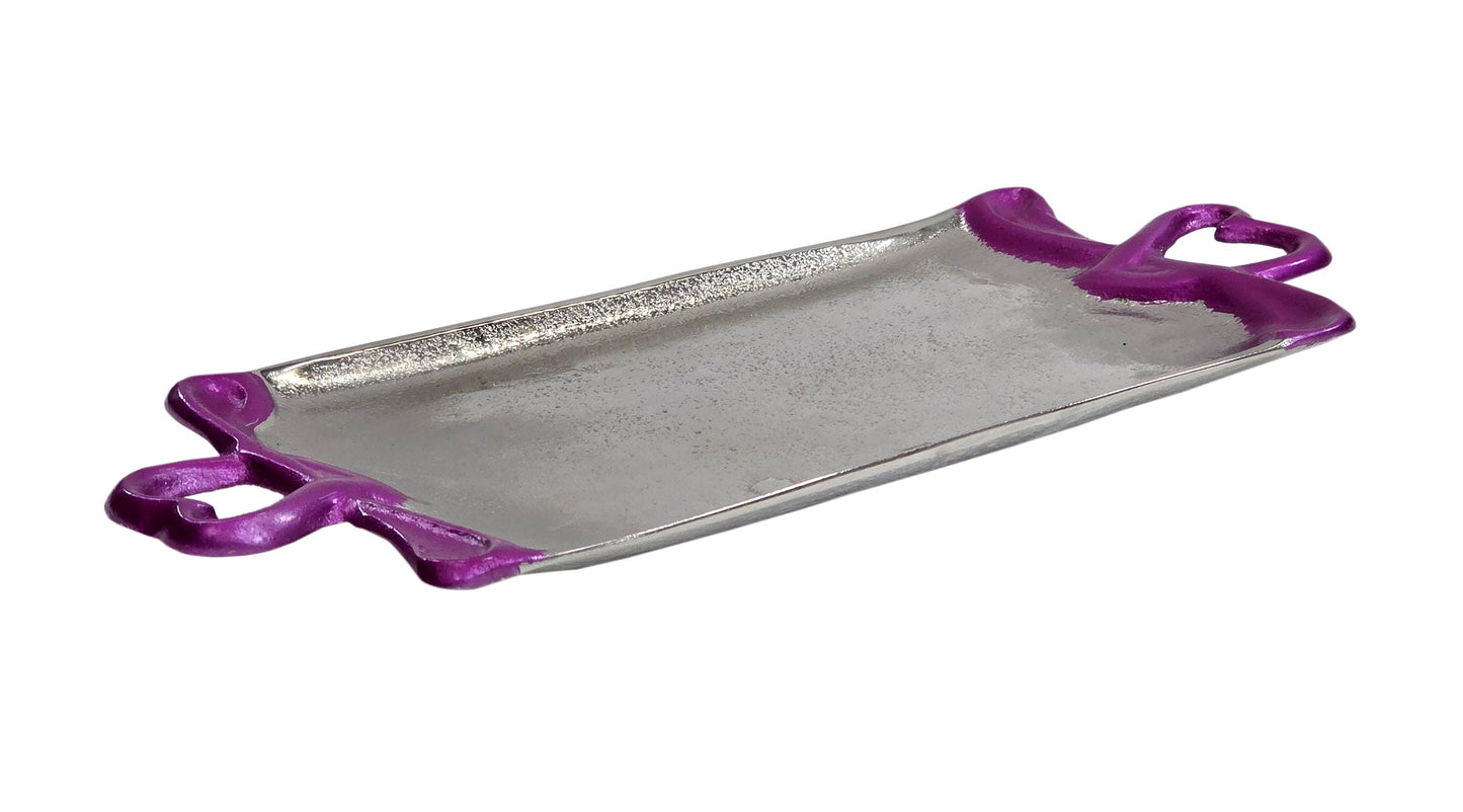 Aluminum Serving Tray, Decorative Metal Ottoman Coffee Table Tray, Rustic Farmhouse Wedding Gift