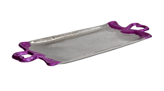 Aluminum Serving Tray, Decorative Metal Ottoman Coffee Table Tray, Rustic Farmhouse Wedding Gift
