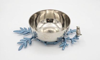 Handcrafted Aluminum Fruit Bowl | Bird Branch Centerpiece | Rustic Home Decor