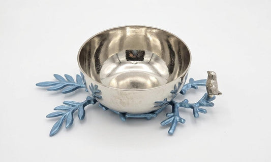 Handcrafted Aluminum Fruit Bowl | Bird Branch Centerpiece | Rustic Home Decor