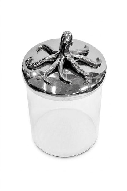 Octopus Abalone Trinket Jar, Coastal Nautical Storage, Beach House Accent, Ocean Jewelry Box