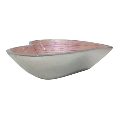 Handcrafted Heart Aluminum Bowl, Decorative Serving Dish, Romantic Home Decor Accent