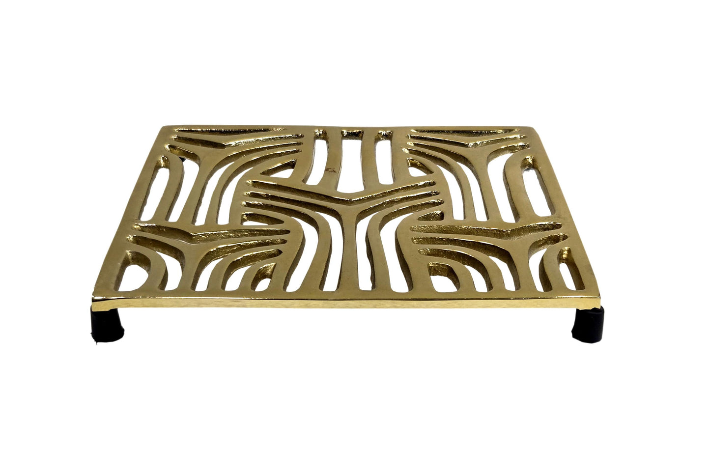 Modern Gold Square Trivet – Minimalist Heat-Resistant Kitchen Hot Pad
