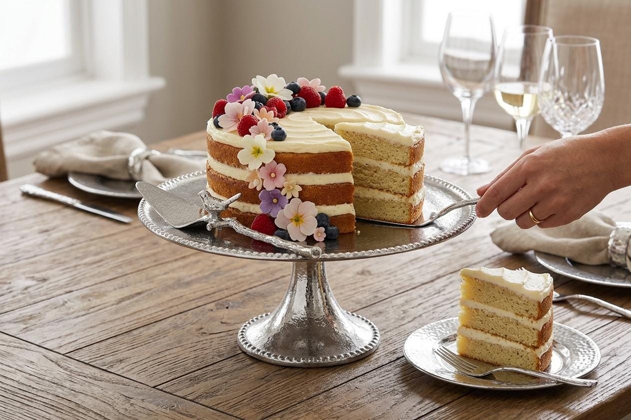 Elegant  Cake Stand with Spatula, Charcuterie Cheese Serving Platter