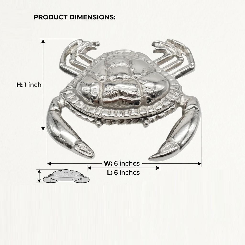 Aluminum Crab Butter Dish with Lid | Coastal Christmas Tableware