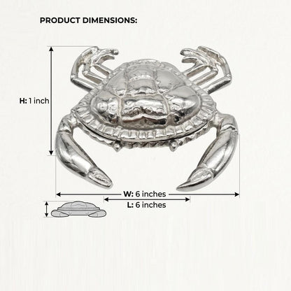 Aluminum Crab Butter Dish with Lid | Coastal Christmas Tableware