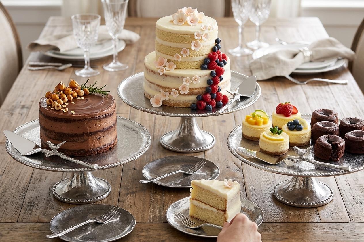 Elegant  Cake Stand with Spatula, Charcuterie Cheese Serving Platter