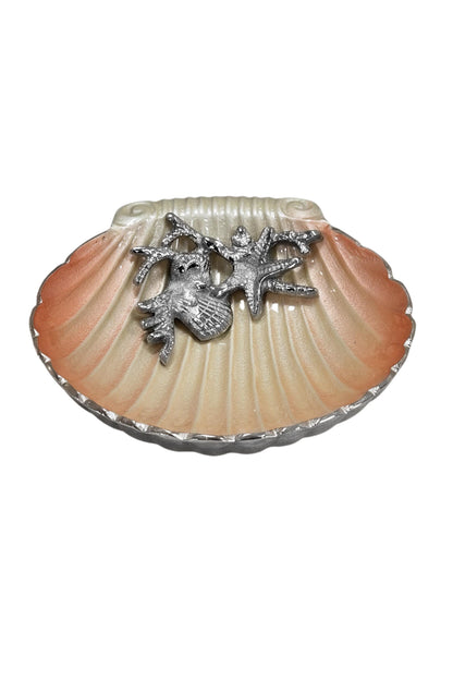 Pink Enamel Serving Bowl | Coastal Home Decor Centerpiece