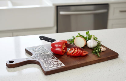Rustic Wooden Charcuterie Board – Farmhouse Kitchen Serving Platter