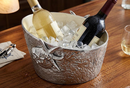 Conch Shell Wine Bottle Holder, Coastal Bar Accent, Nautical Wine Rack, Ocean Theme Decor