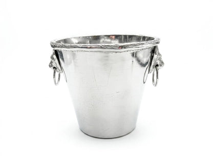 Versace-Inspired Aluminum Wine Cooler Holder: Silver Luxury Bar Decor (8x7x7H inches)
