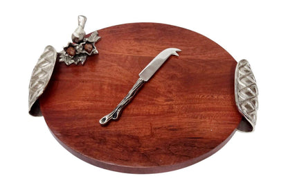 Trellis Designs Wooden Cheese Board – Rustic Farmhouse Charcuterie Serving Tray