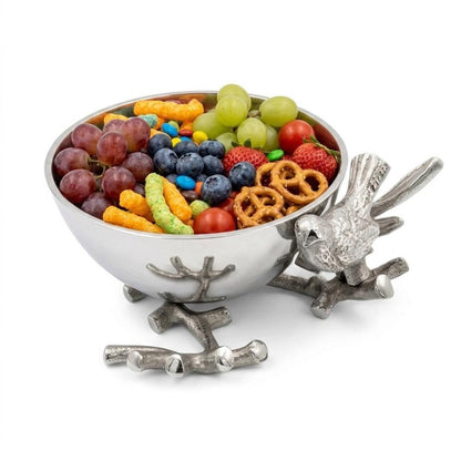 Handmade Aluminum Bird Bowl | Decorative Table Centerpiece
