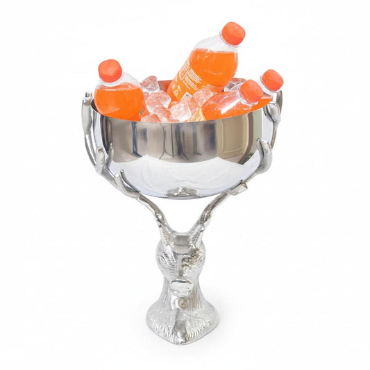Aluminum Stag Wine Cooler Punch Bowl, Rustic Deer Ice Bucket, Luxury Champagne Cooler, Hunting Lodge Decor, Barware Gift