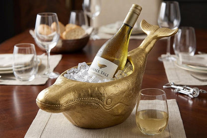 Handcrafted Whale Wine Bottle Holder | Coastal Nautical Decor