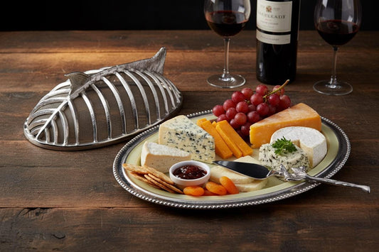 Fish Design Cheese Platter with Lid – Enamel Aluminum Charcuterie Serving Tray