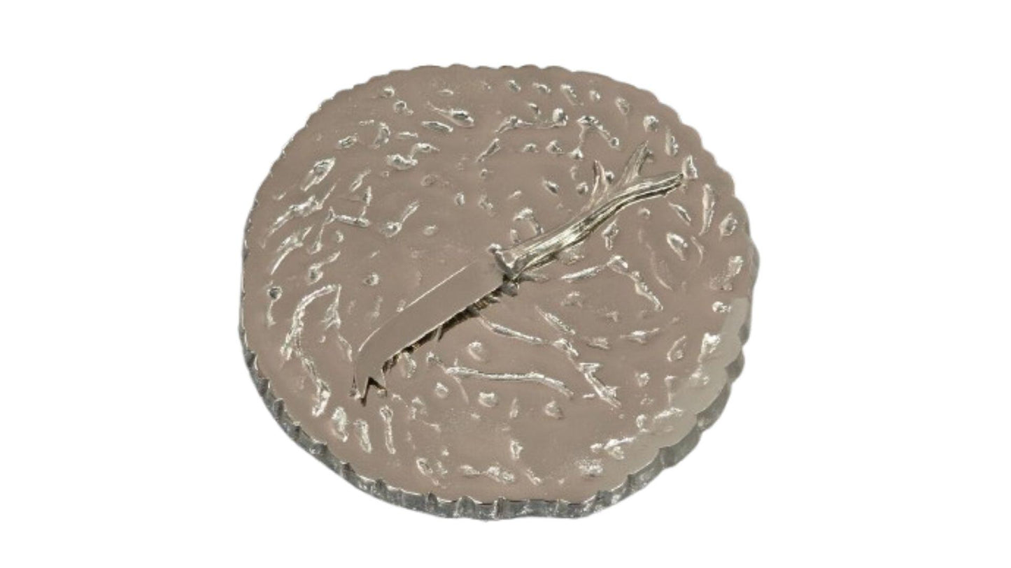 Artisan Aluminum Cheese Board with Knife | Elegant Charcuterie Serving Tray