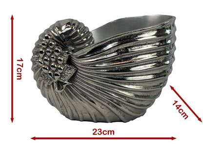 Aluminum Nautilus Seashell Wine Chiller | Coastal Vase Planter