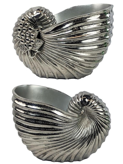 Aluminum Nautilus Seashell Wine Chiller | Coastal Vase Planter