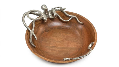 Handcrafted Wooden Octopus Bowl | Coastal Home Decor