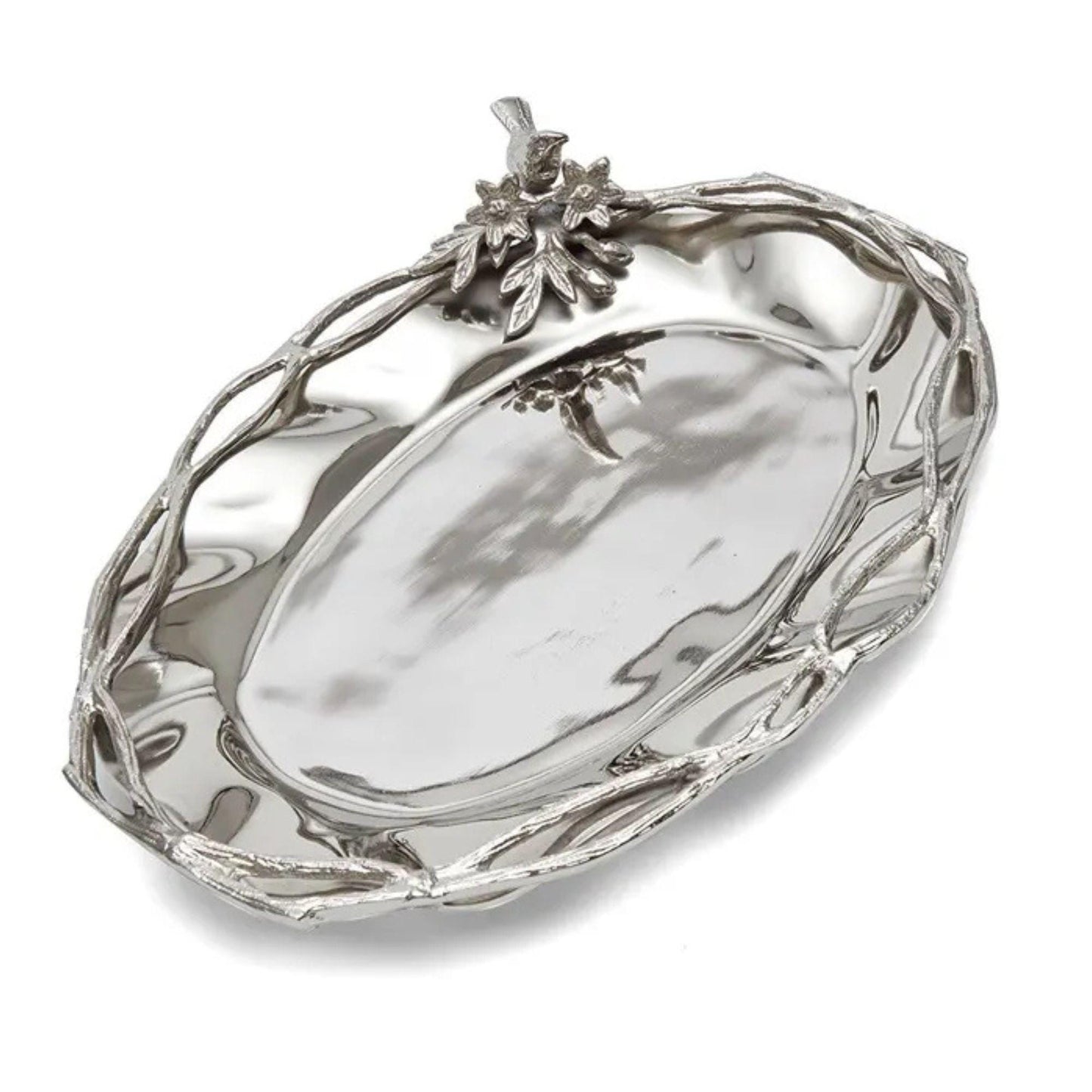 Handmade Aluminum Serving Tray, Decorative Centerpiece, Festive Table Decor, Metal Platter