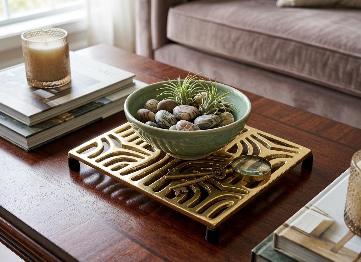 Modern Gold Square Trivet – Minimalist Heat-Resistant Kitchen Hot Pad