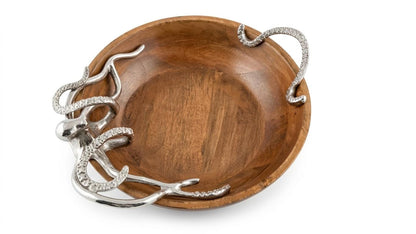 Handcrafted Wooden Octopus Bowl | Coastal Home Decor