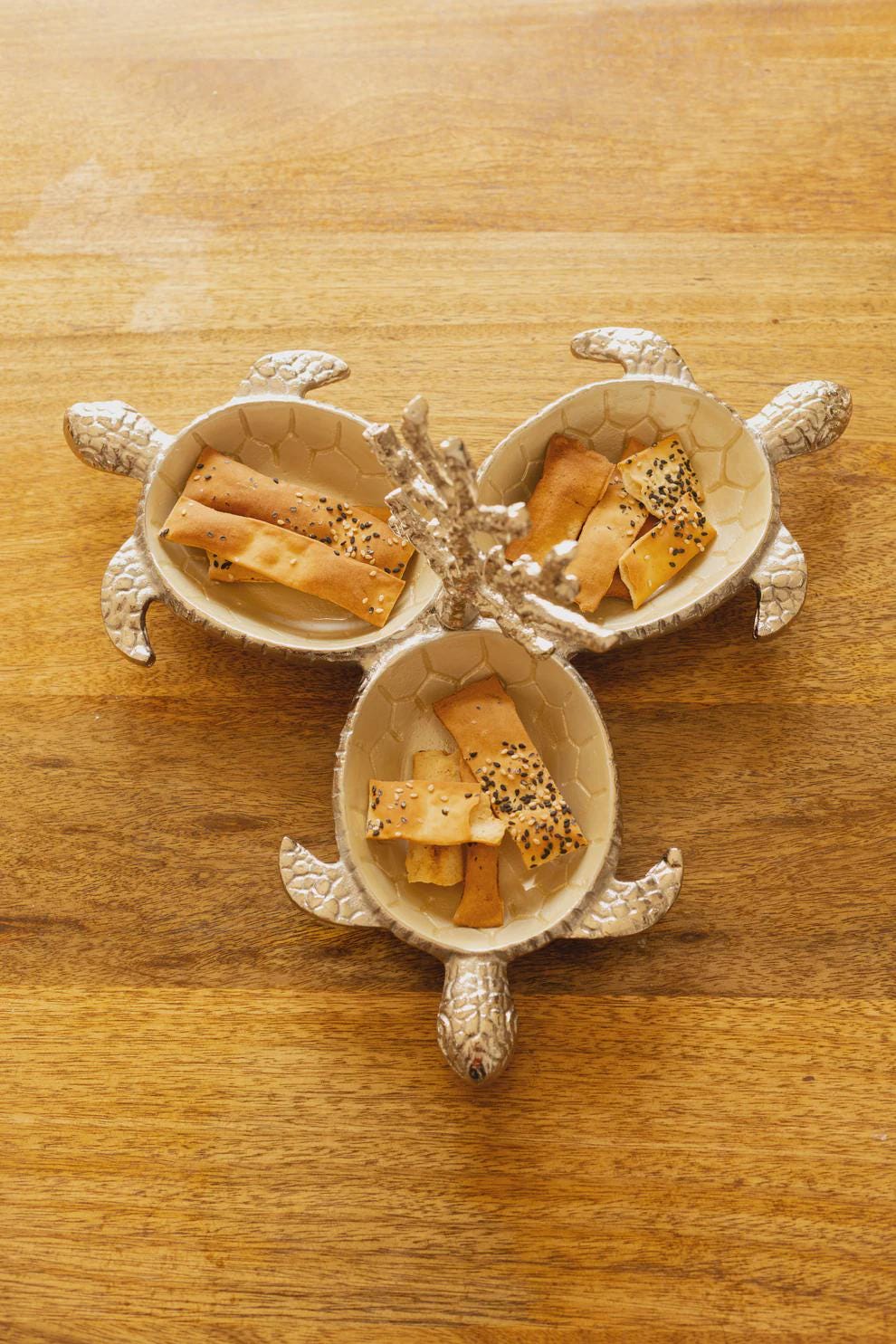Turtle Serving Dish | Mother of Pearl Enamel, Coastal Kitchen Decor