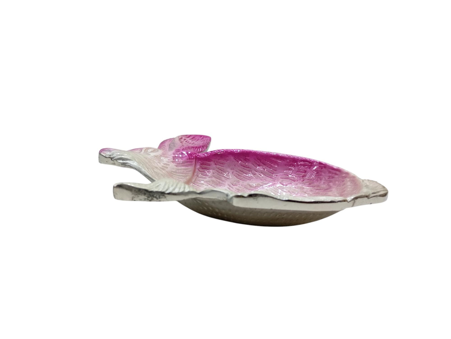 Pink Enamel Rabbit Candy Dish, Handcrafted Aluminum Easter Tray, Spring Table Decor