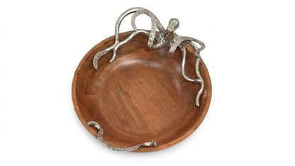 Handcrafted Wooden Octopus Bowl | Coastal Home Decor