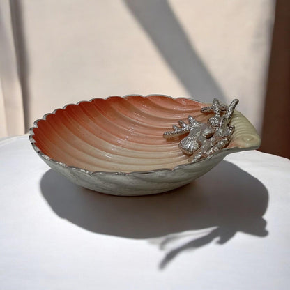 Pink Enamel Serving Bowl | Coastal Home Decor Centerpiece