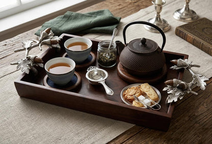 Woodland Serving Tray | Acorn Metal Handles, Farmhouse Decor