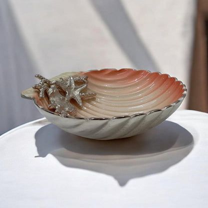 Pink Enamel Serving Bowl | Coastal Home Decor Centerpiece