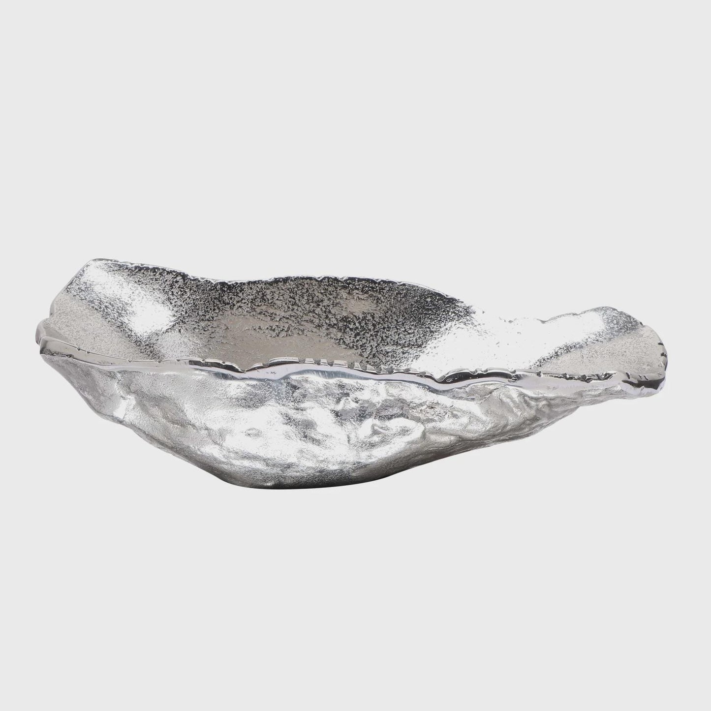 Nickel Plated Aluminum Runabout Bowl | Polished Silver Decorative Accent Piece