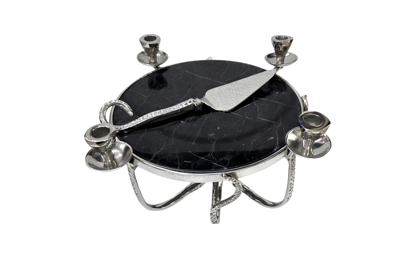 Octopus Candle Cheese Board with Cake Lifter – Coastal Aluminum Serving Platter